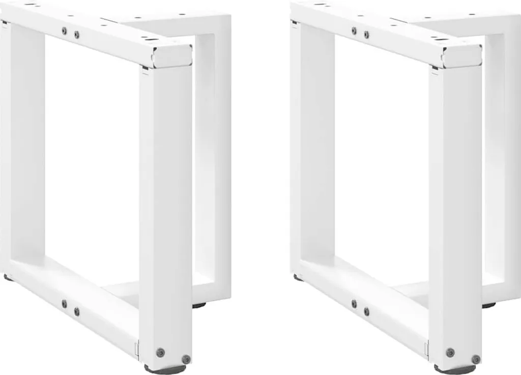 Gambe per Tavolino Ferro Bianco 50x25x42 cm Acciaio T-Shape 2pz