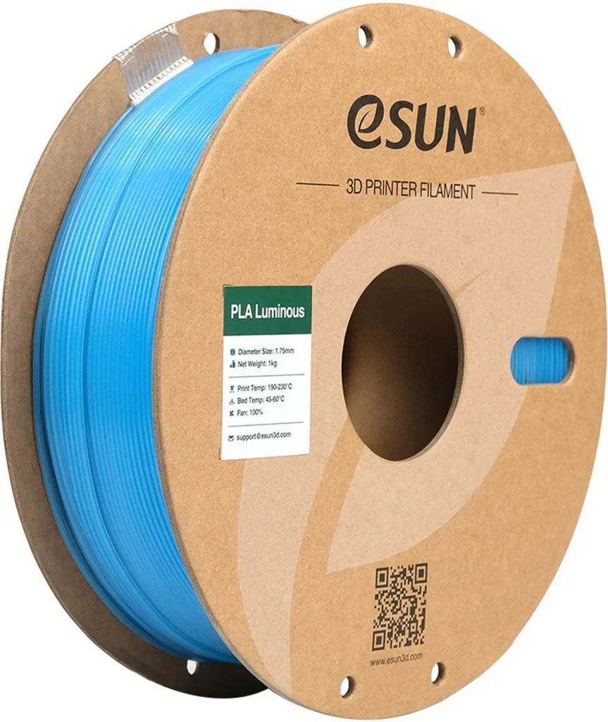 Filament PLA Phosphorescent Bleu eSUN ePLA-Luminous 1.75mm Bobine de 1kg