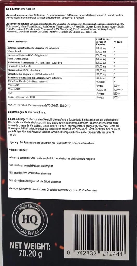 BULK Extreme 90 gélules formule originale processus 100 musculaire - 2