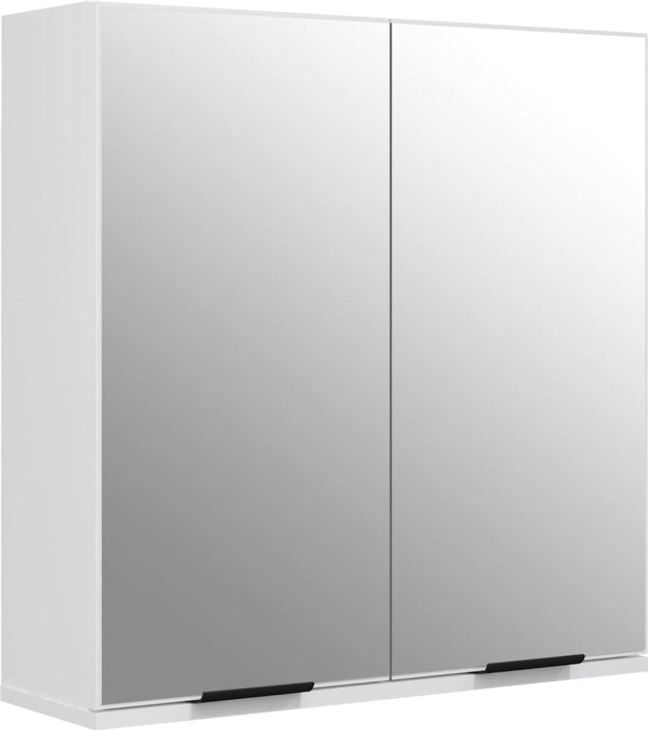vidaXL Bad-Spiegelschrank Weiß 64x20x67 cm Produktbild 