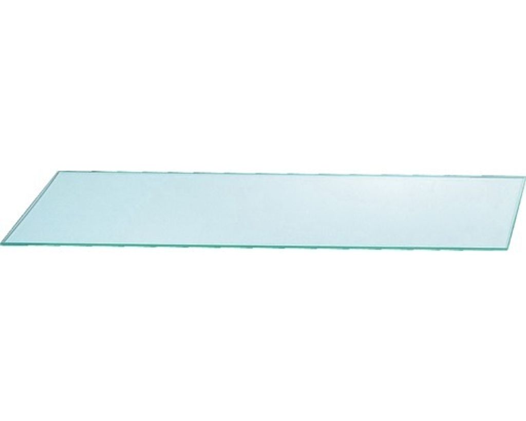 Rechteckige Klarglas Ablage 60x14 cm, 5mm stark, glänzend, mit Klemmbefestigung