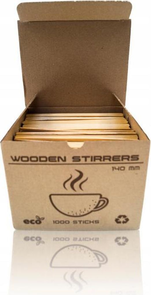 Baguettes d'agitation en bois 14 cm 1000 pcs. Image du produit 