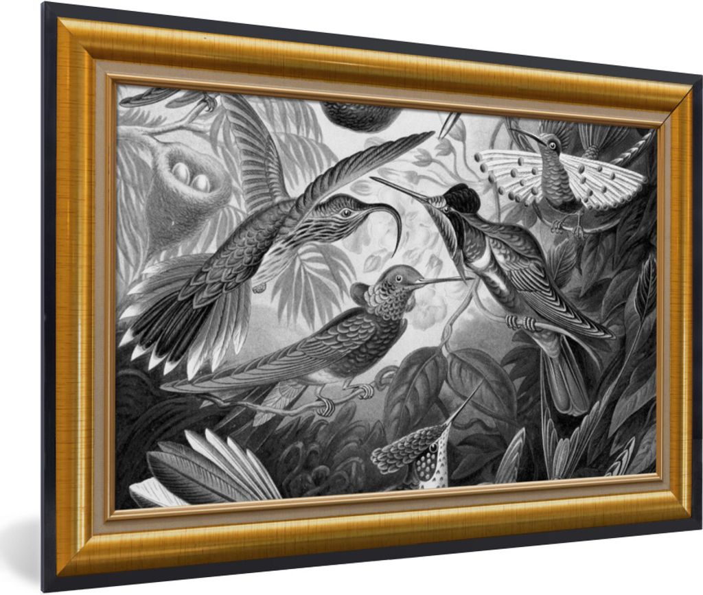 MuchoWow Gerahmtes Poster Alte Meister - Kunstwerke - Liste - Gold 60x40 cm - Poster mit Schwarzem Bilderrahmen Wandposter Rahmen Foto Bilder - P...