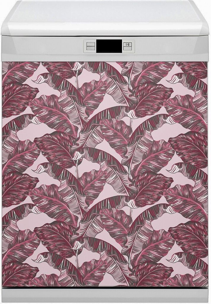 Geschirrspüle Magnet für Spülmaschine Magnetmatte Küche Magnete Dekorative 60x80 cm - Rosa Palme
