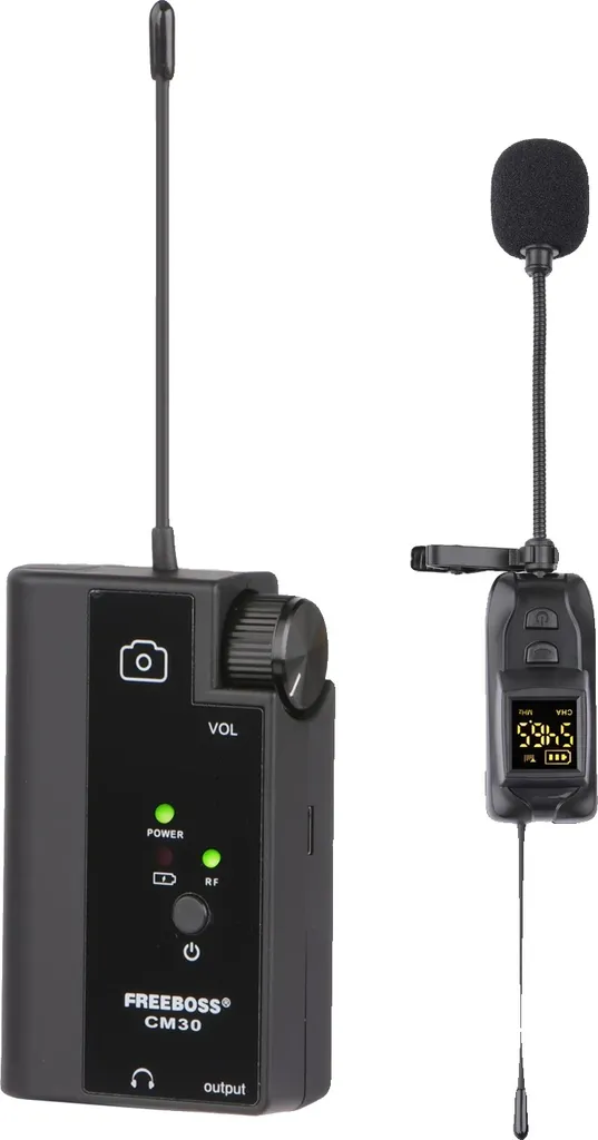 Micro sans fil à condensateur directivité cardioïde - Design Noir