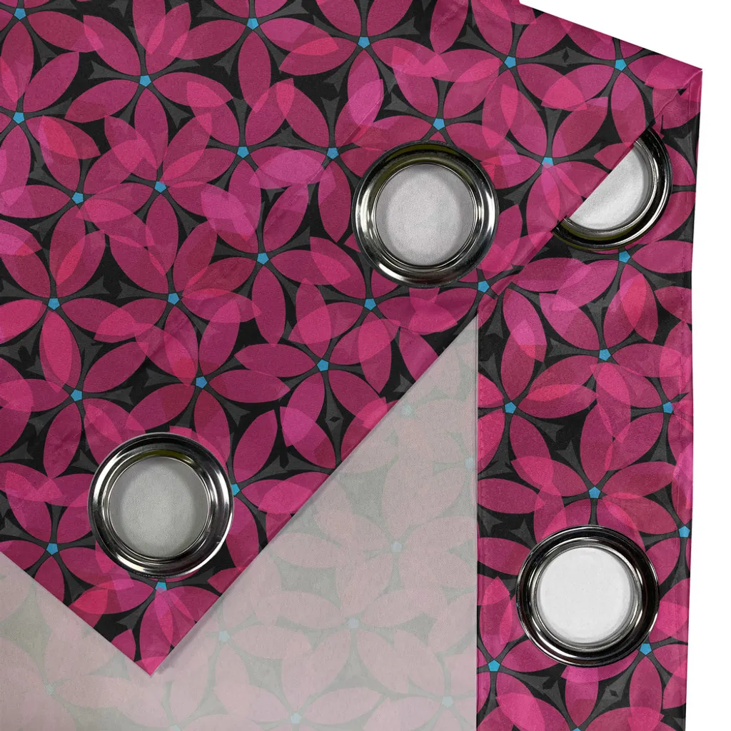 Tende A Pannello ABAKUHAUS Geometrico Rhombus Grigio E Nero Set 2 Pezzi 150x225 Cm Microfibra Morbida - 2