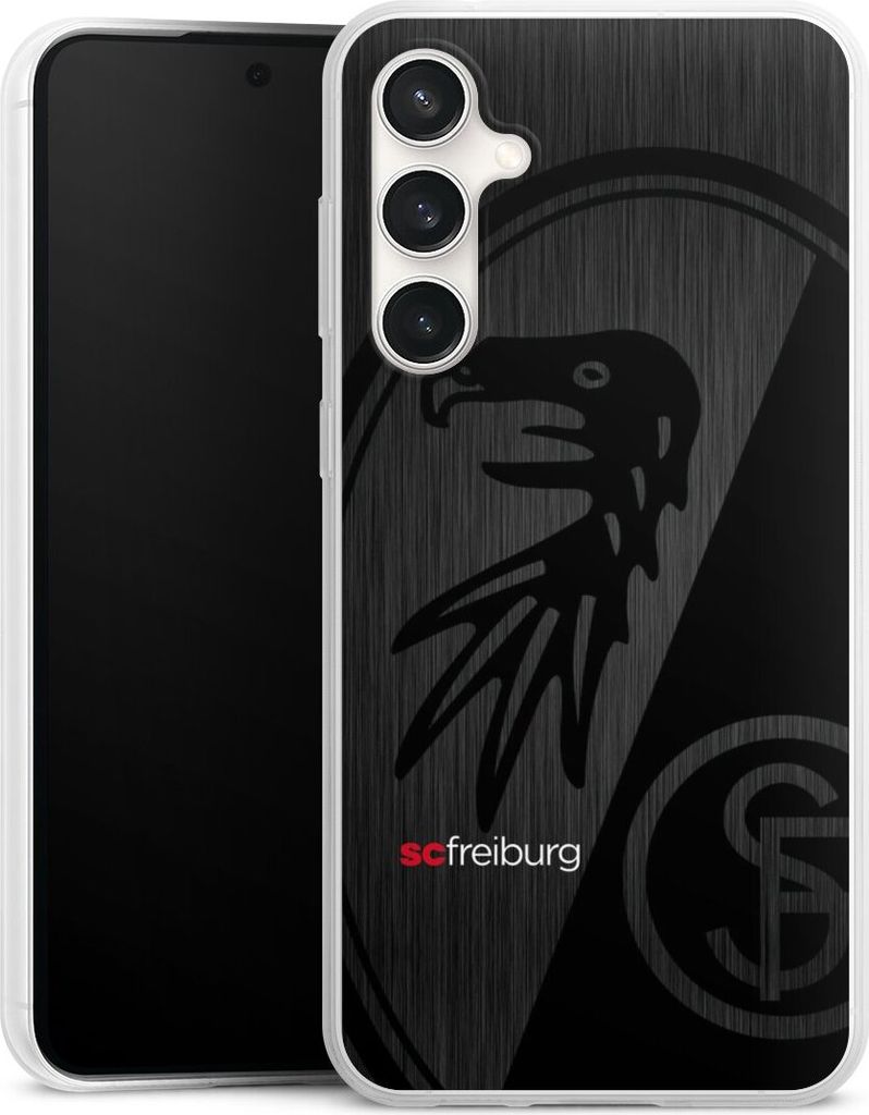 DeinDesign Slim Hülle für Samsung Galaxy S23 FE Silikon Case Ultra Dünn Handyhülle Metallic Look Offizielles Lizenzprodukt SC Freiburg