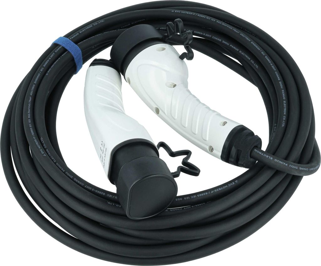 vhbw Typ 2 Ladekabel 3,5 kW 16 A 1-phasig 10 m für E-Auto - Kabel für Wallbox & Ladestation