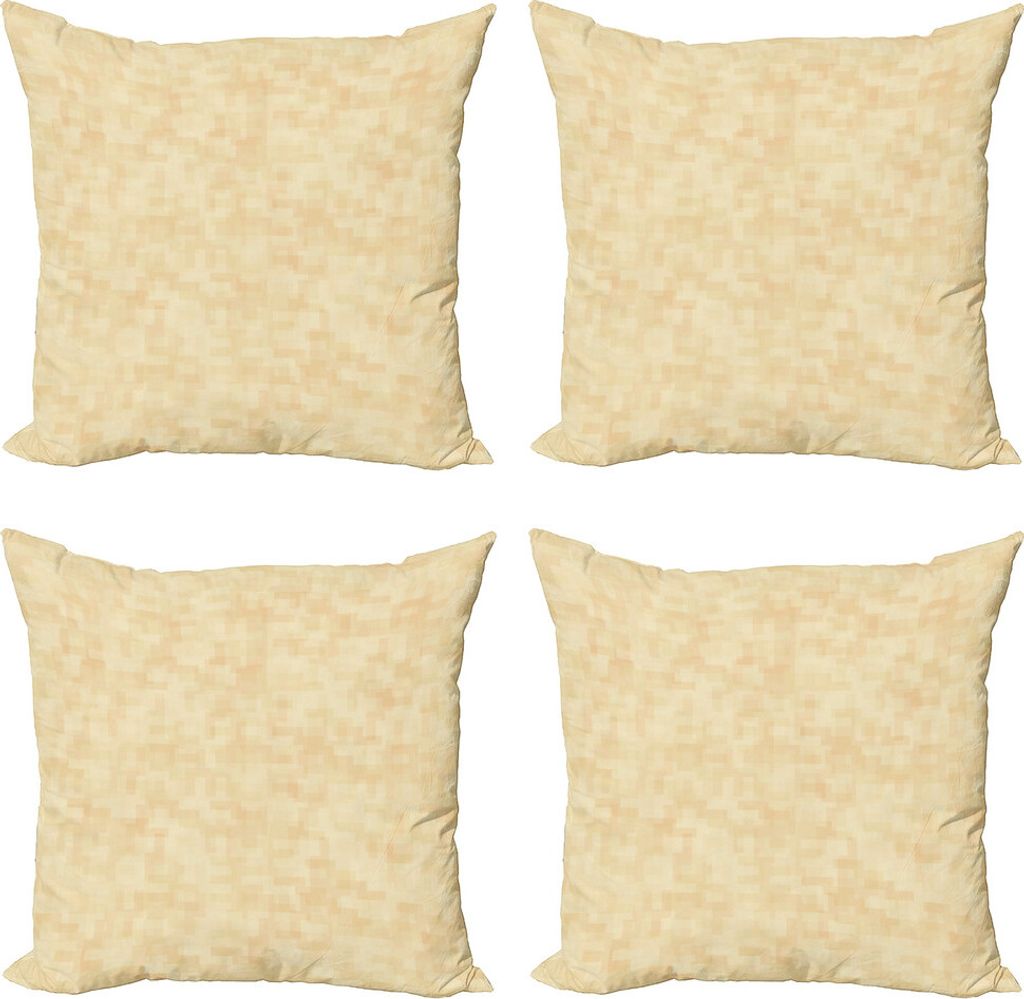 ABAKUHAUS Elfenbein Kissenbezug Set (4 Stück), Verschwommen Hazy Abstrakte Kunst, Moderner Doppelseitiger Digitaldruck, 45 cm x 45 cm, Sahne