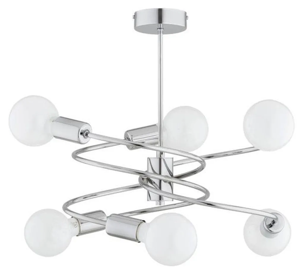 Suspension DISCO Chromée 6xE27 Alfa - Lustre Design Métal 53x46 cm