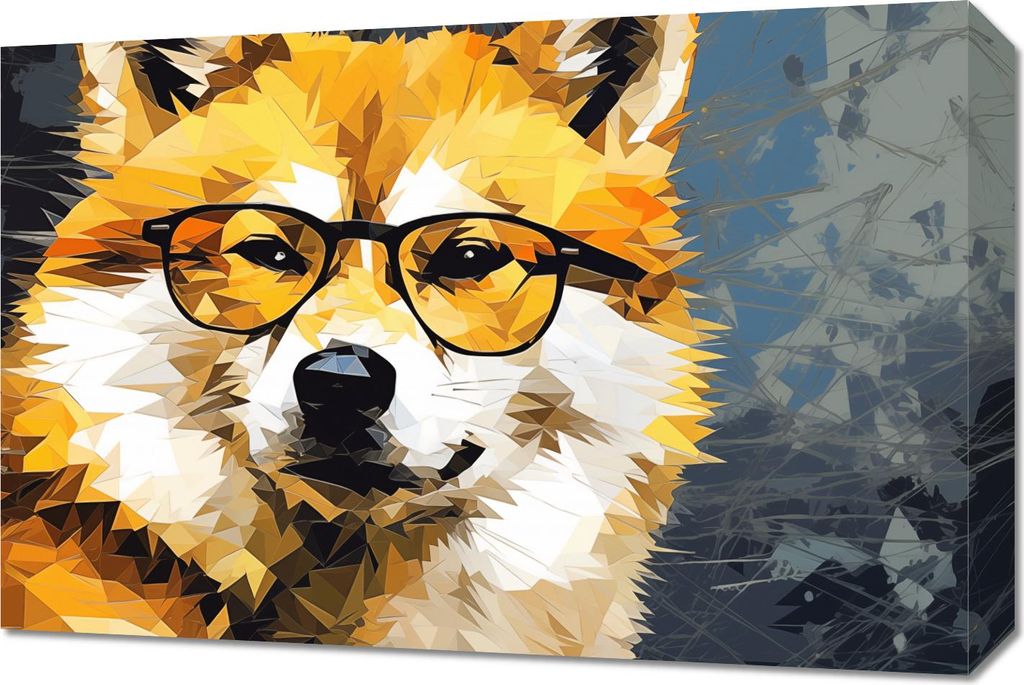 Bild 60x40cm Intellektueller Hund