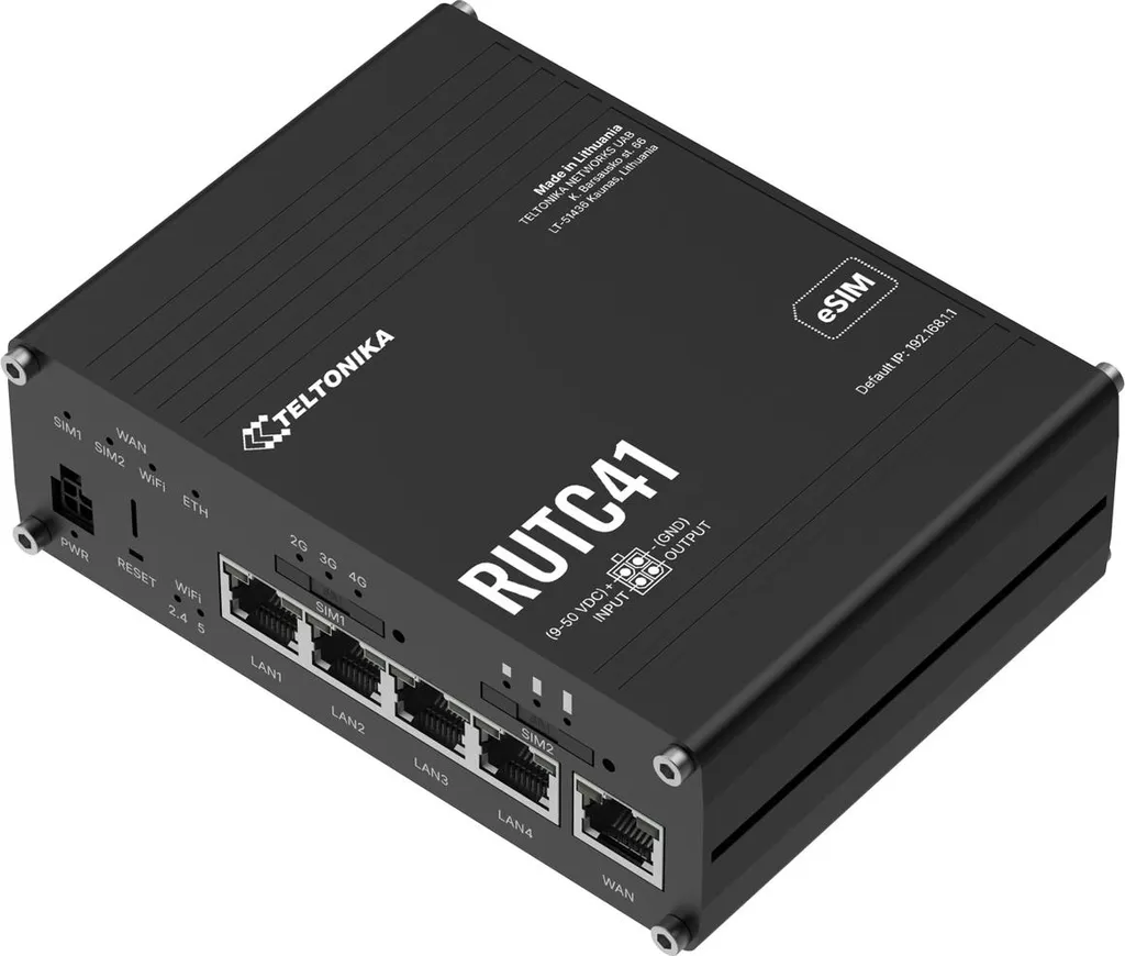 Routeur TELTONIKA RUTC41 4G LTE Wi-Fi industriel avec double port Ethernet