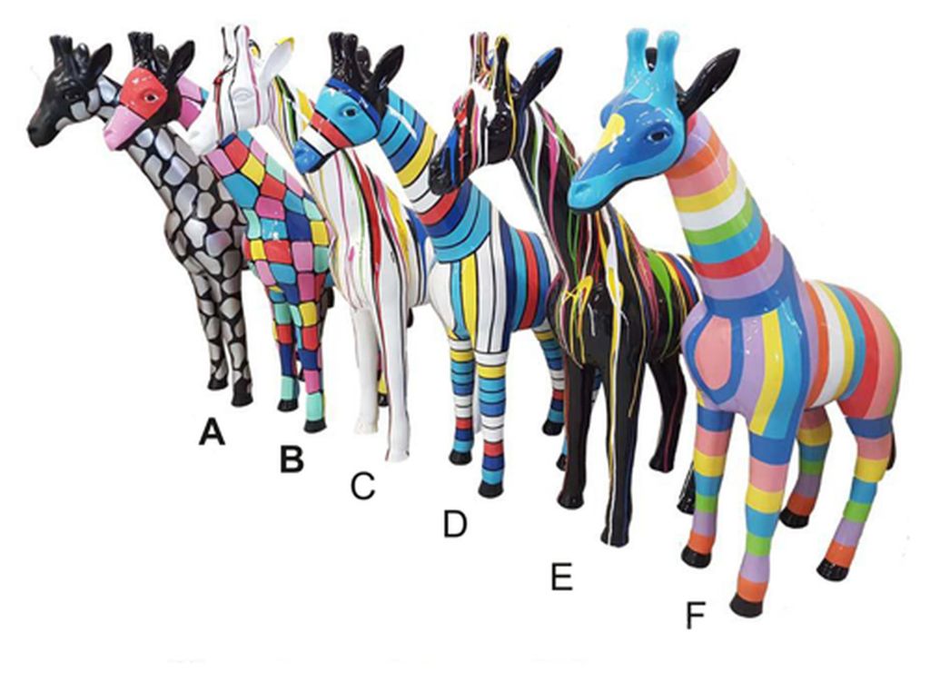 Abstrakte Figur Statue Giraffe Skulptur Deko Garten Design 50cm Statue XXL Zoo