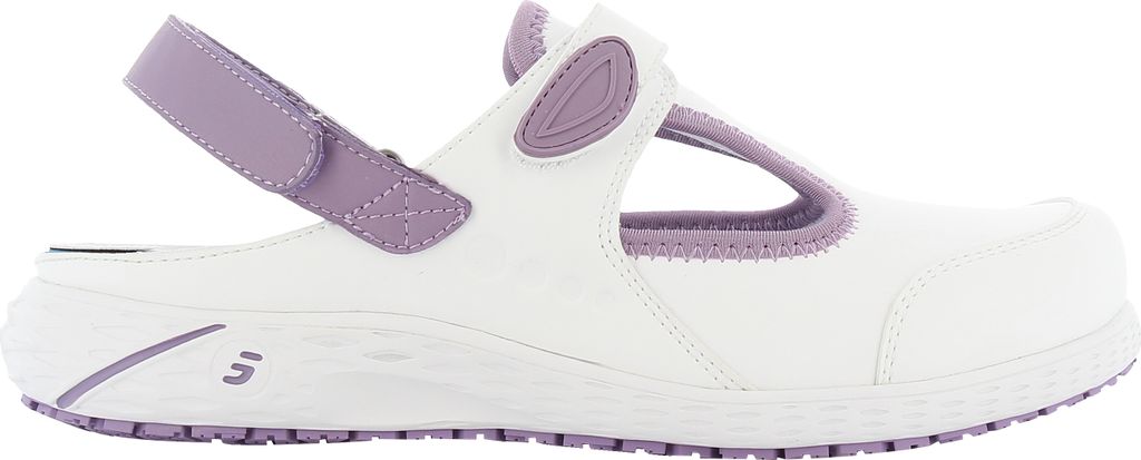 Safety Jogger CARLY, Berufsschuh für Damen, bequem und praktisch, Gr. 37, weiß/lila, rutschfest