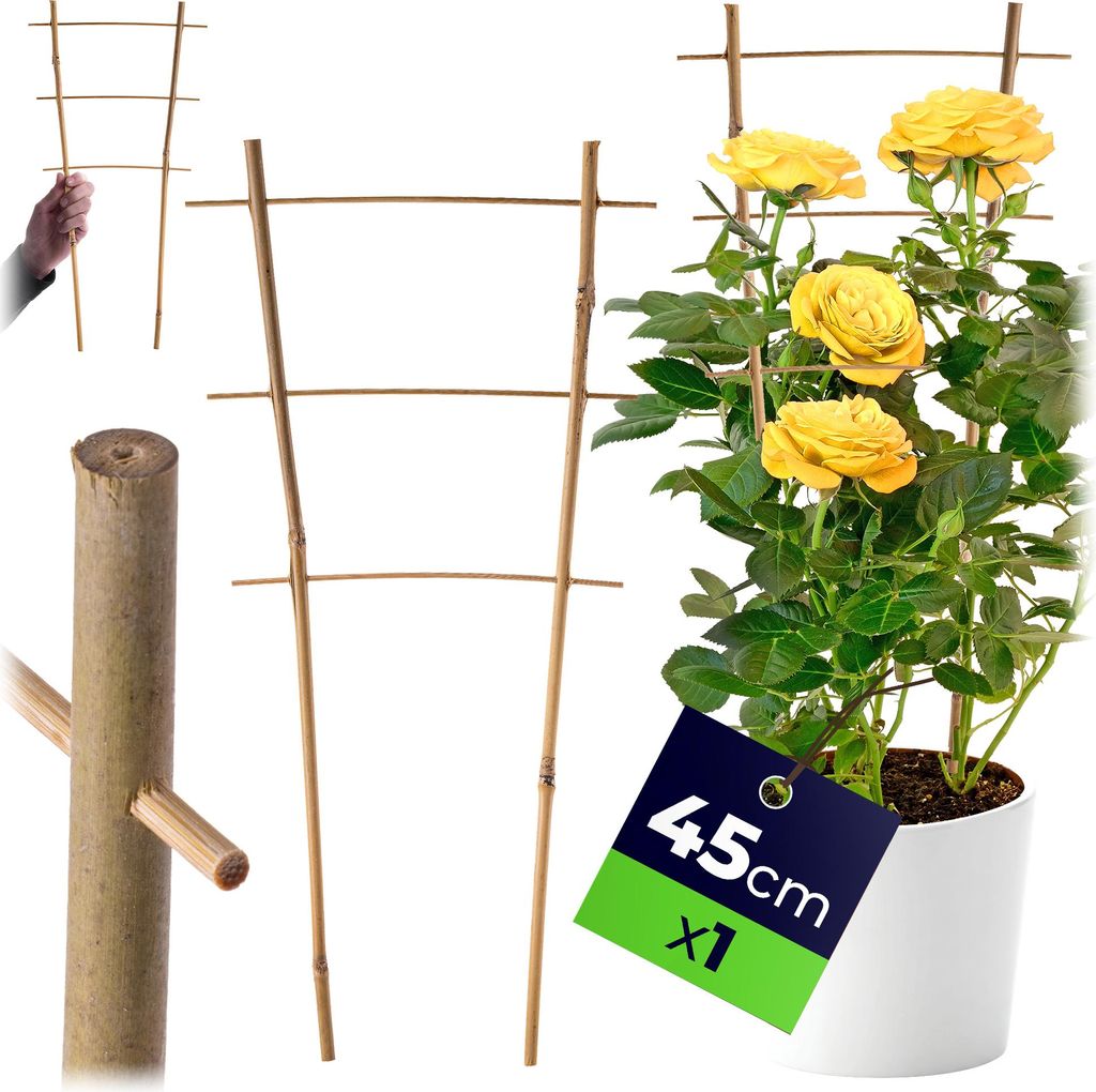 KADAX Rankgitter aus Bambus, 45 x 23 cm, 1 Stück, Rankhilfe für Pflanzen, Pflanzengitter, Kletterhilfe & Pflanzstütze für Zimmerpflanzen & Klet...
