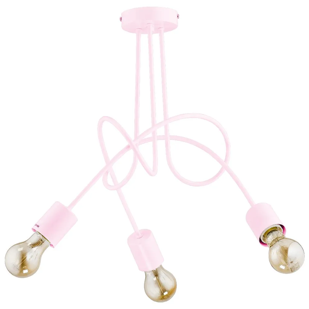 Suspension TANGO Alfa à bras entrelacés violet et rose 3xE27 41x48cm