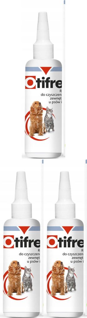 Vetoquinol Otifree - Lösung in Form von Tropfen zur Reinigung des äußeren Ohres bei Hunden und Katzen 160 ml (3er Pack)
