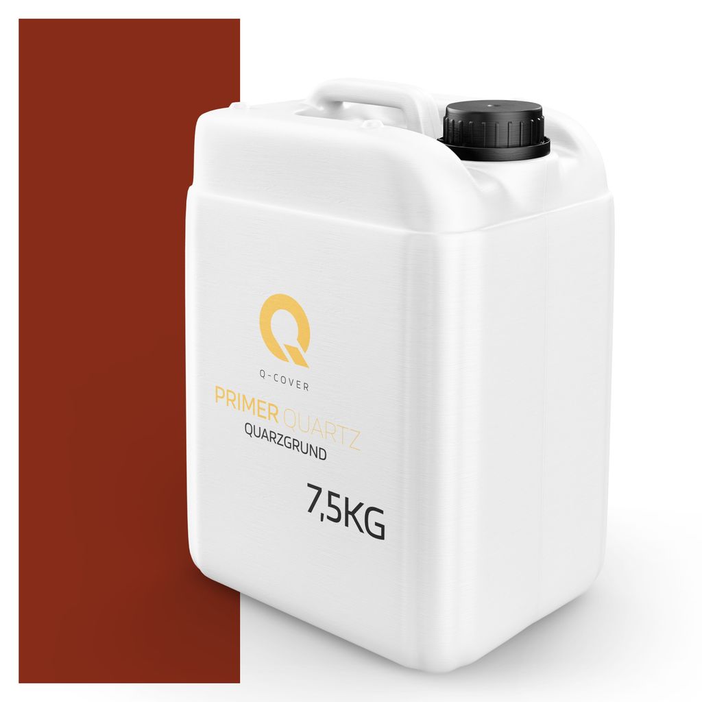 Quarzgrund für Beton Architekt 7,5 kg | Ziegelrot | Grundierung für Putz & Mosaikputz | rau | für Fassade außen & innen | Putzgrund | Q-COVER