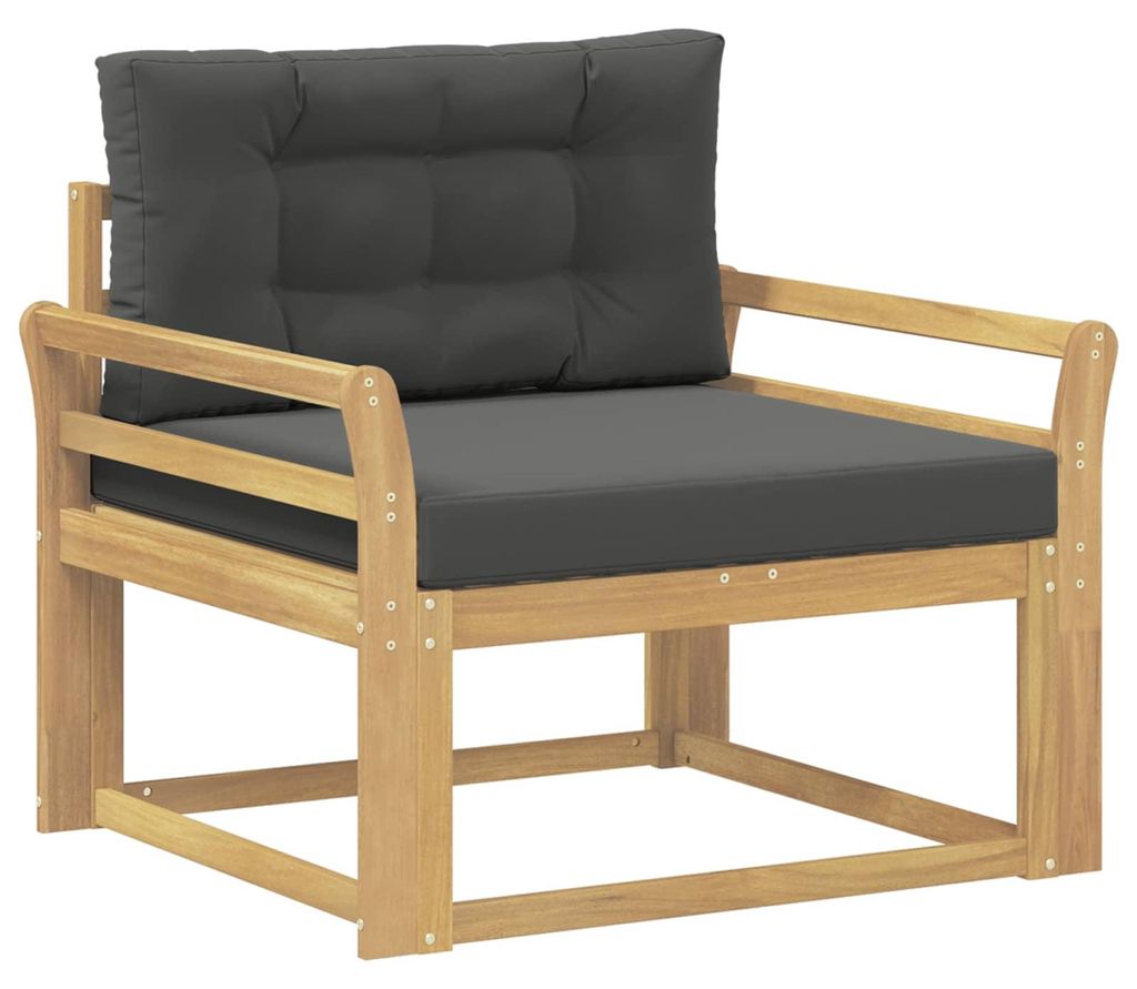 vidaXL Outdoor Mittelsofa Polyester Weiß