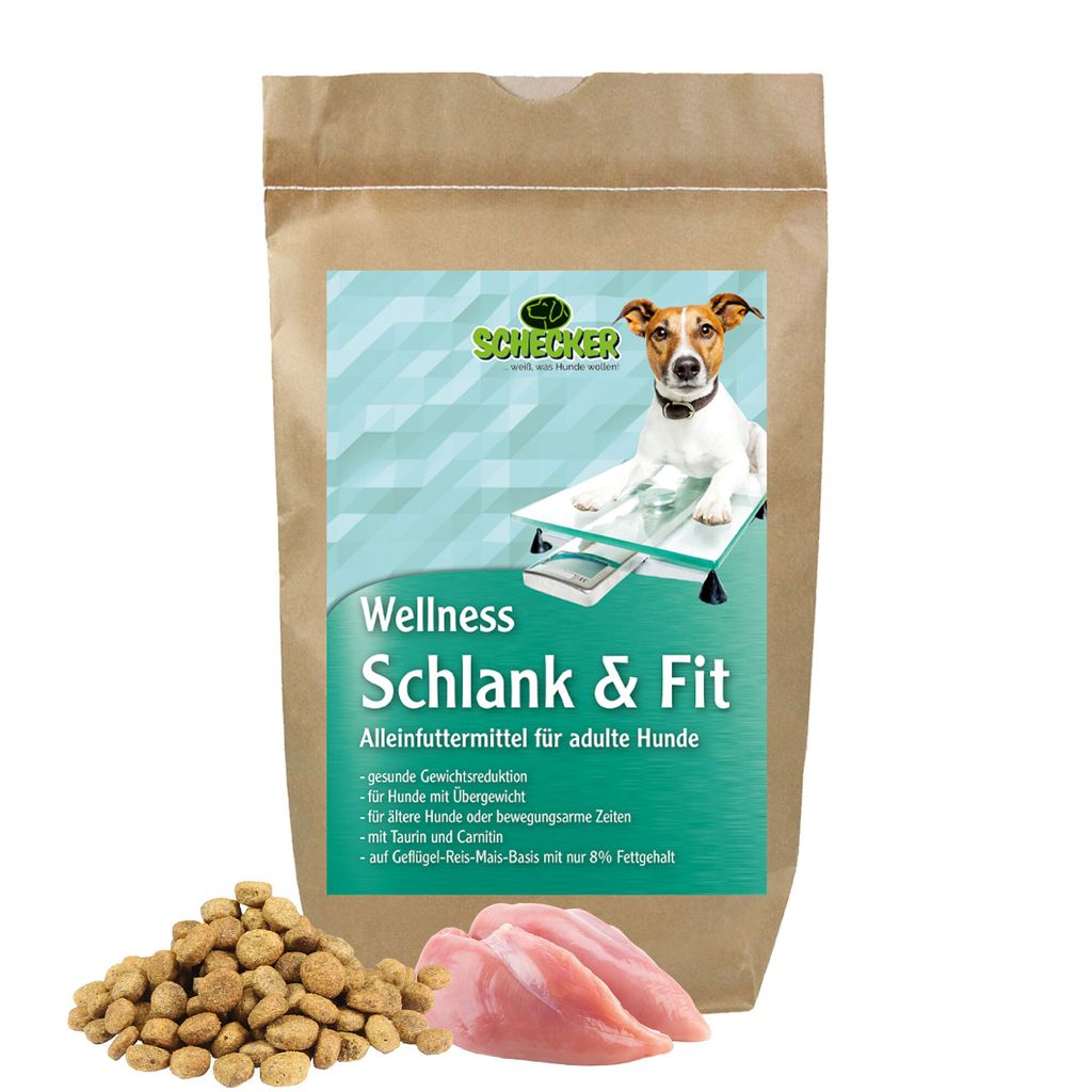 1,5kg Schecker - Wellness Schlank und Fit - Trockenfutter für adulte Hunde