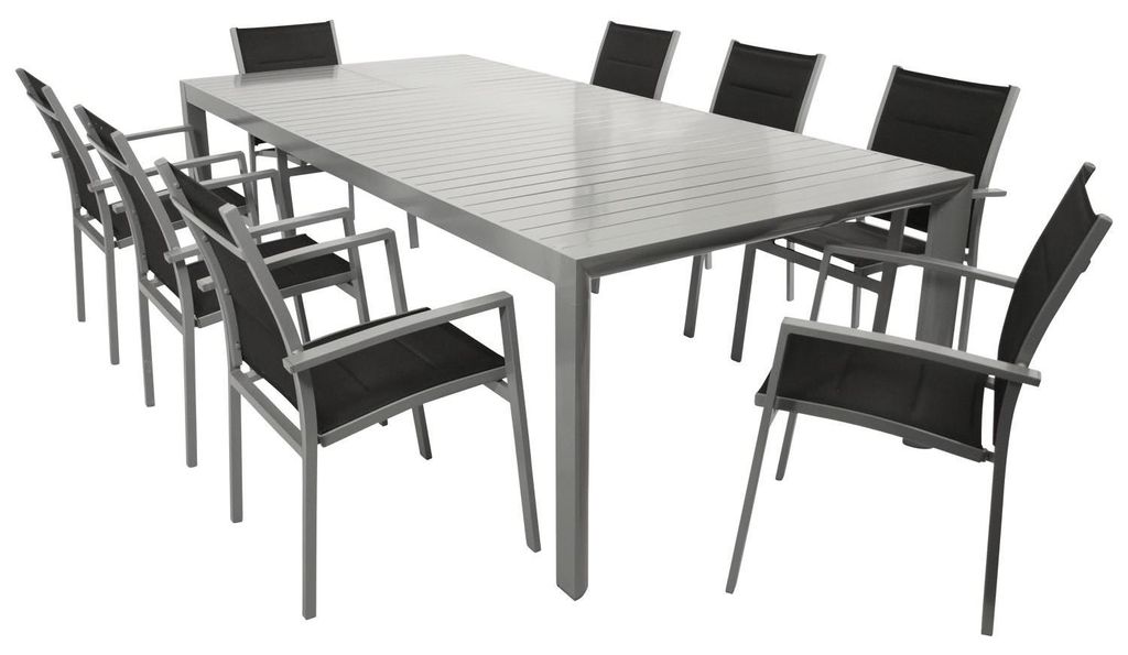 Garnitur 9-teilig 375,0 x 90,0 x 240,0 cm Aluminium Produktbild 