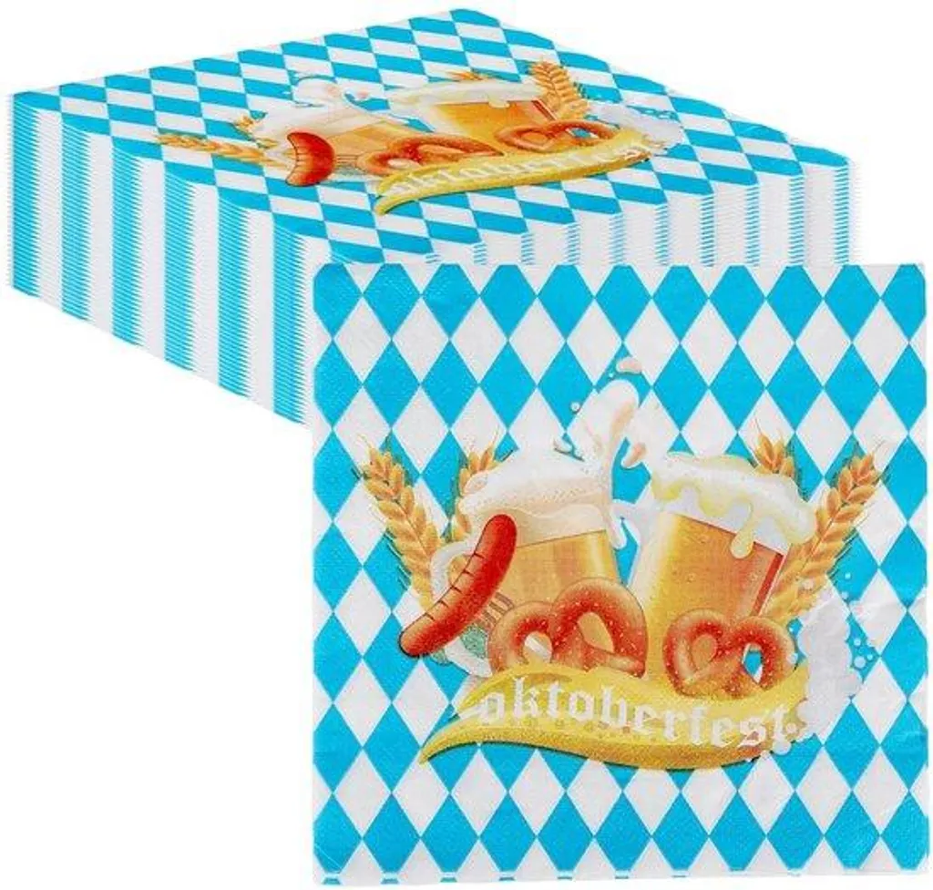 Serviettes de table jetables en papier bleu clair pour cocktail 33x33