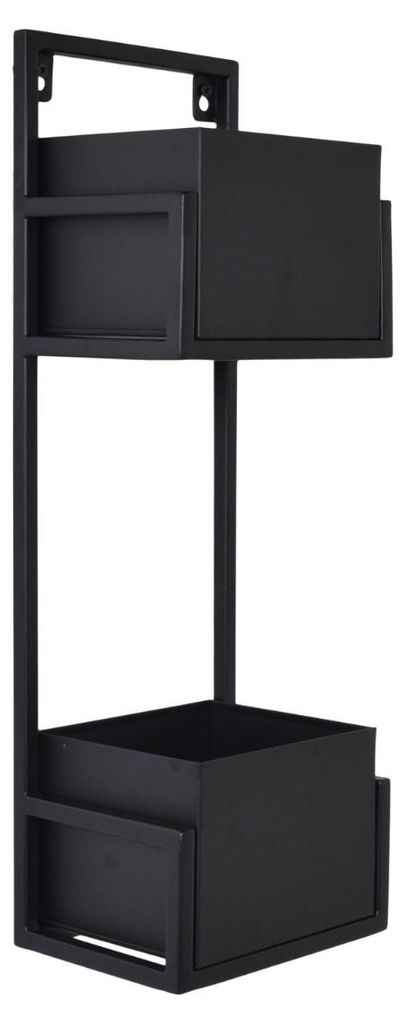 LOFT42 Flora Wandpflanzgefäß doppelt – Metall – Schwarz – Produktbild 