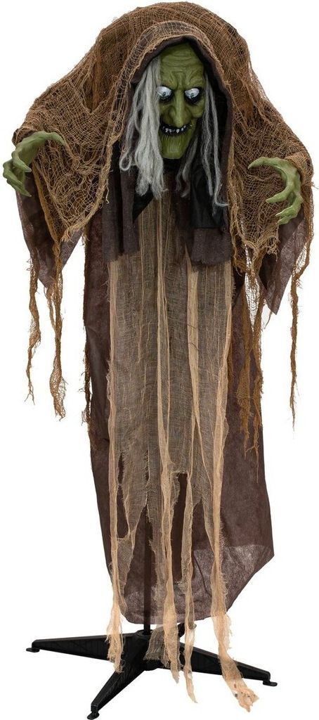 EUROPALMS Halloween Figur Hexe buckelig, animiert, 145cm