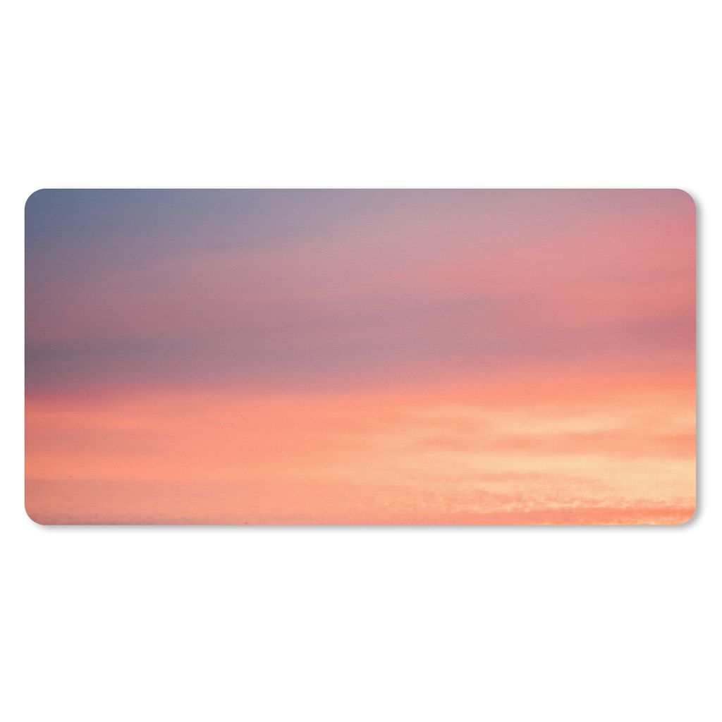 MuchoWow Schreibtischunterlage Sonne - Himmel - Wolken - Rosa 80x40 cm - XXL Mauspad - Gaming Mauspad