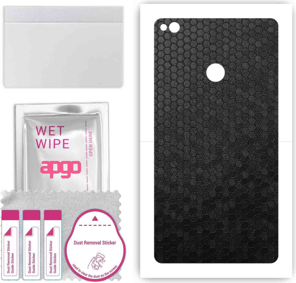 apgo Rückseite Schutzfolie, Skin, kompatibel mit Xiaomi Mi Max, Hinten Displayschutzfolie aus Vinylfolie, kratzfest, einfache Montage - Schwarze H...