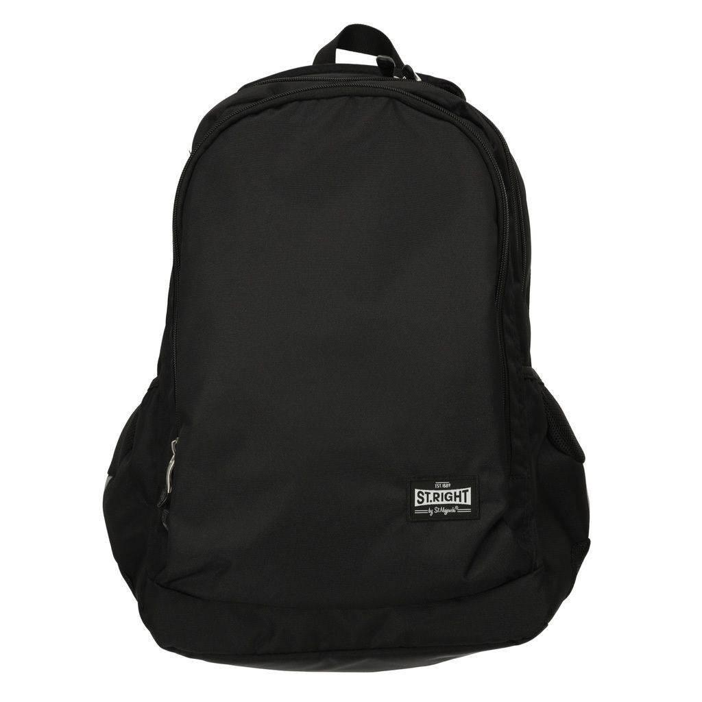 Schwarzer großer Schulrucksack mit mehreren Fächern Produktbild 