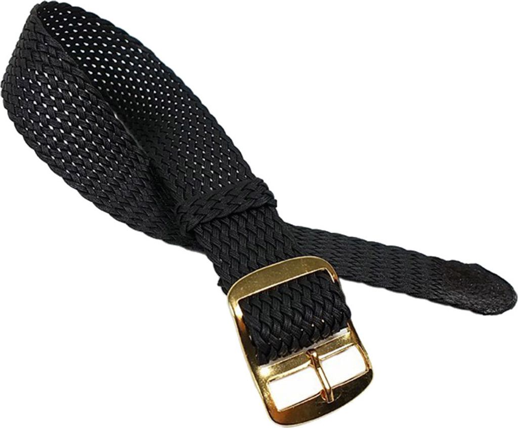 Minott Uhrenarmband Perlon / Textil Durchzugsband schwarz 23268G, Stegbreite:12mm