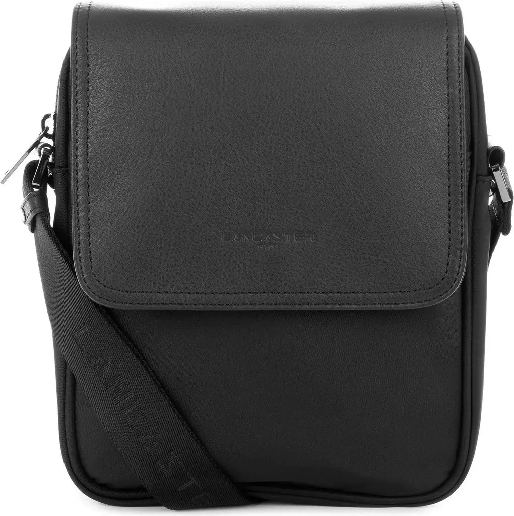 Sacoche Homme pour Voyage et Ville Lancaster Basic Sport Noir Textile
