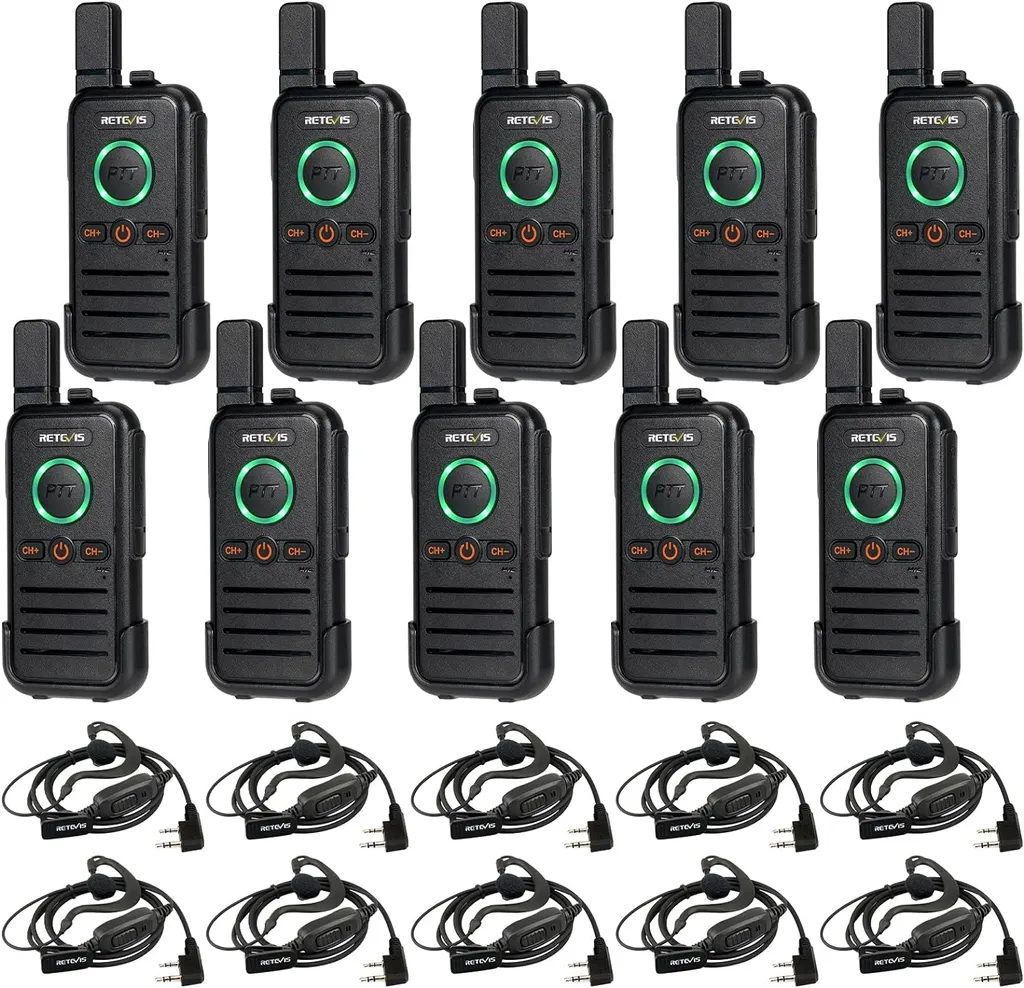 Retevis RB645 Talkie-walkie PMR446 avec Double PTT et USB-C (10 pièces)