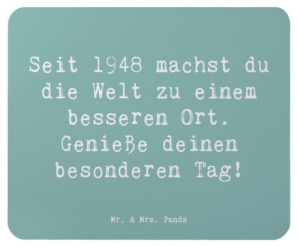 Mr. & Mrs. Panda Mouse Pad Spruch 1948 Geburtstag - Meeresbrise - Geschenk, 75., Happy Birthday, pc mousepad, mousematte, Jubiläum, Alter, Geburts...