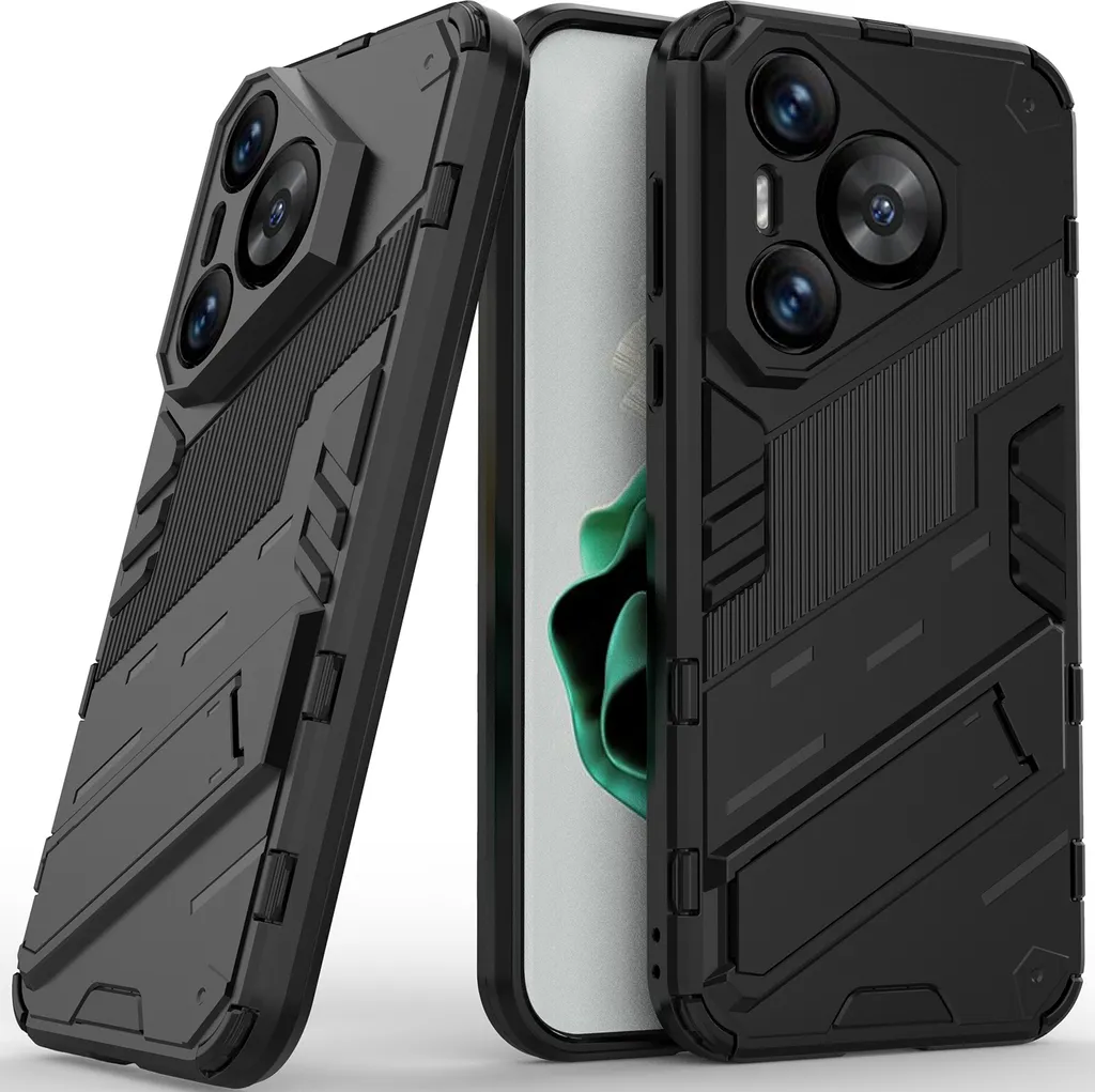 Custodia per Huawei Pura 70 Custodia protettiva ibrida in PC TPU antiurto con funzione stand Nero