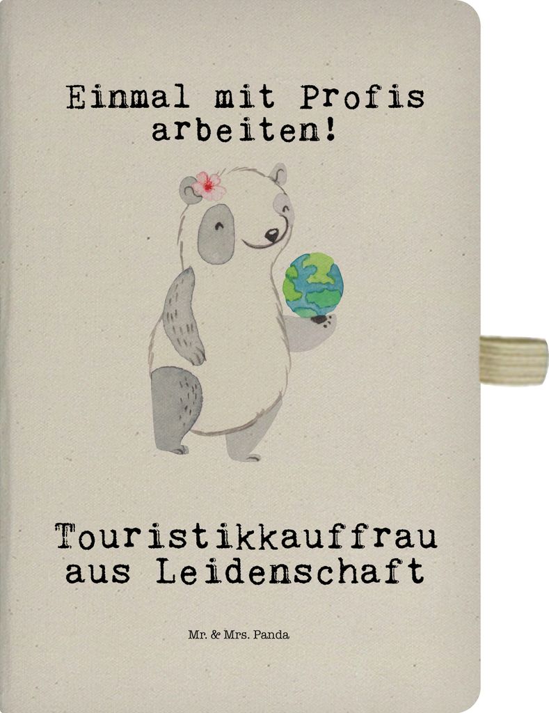 Mr. & Mrs. Panda Tagebuch Touristikkauffrau Leidenschaft - Transparent - Geschenk, Skizzenbuch, notizbuch, A5, Reisetagebuch, Journal, Kariert