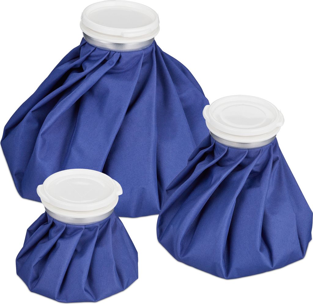 Relaxdays Eisbeutel zum Kühlen, 3 Kühlpads, Warm- & Produktbild 