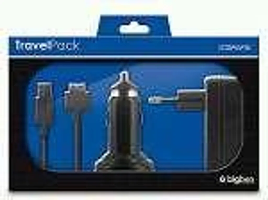 Bigben Travel Pack avec adaptateur allume-cigare USB et câble de charge