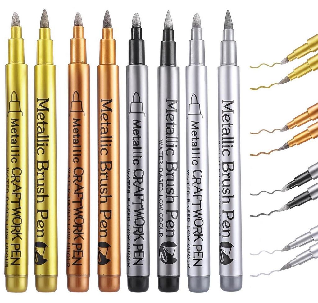 Set di pennarelli acrilici, 8 pezzi, 4 colori, resistenti Immagine del prodotto 