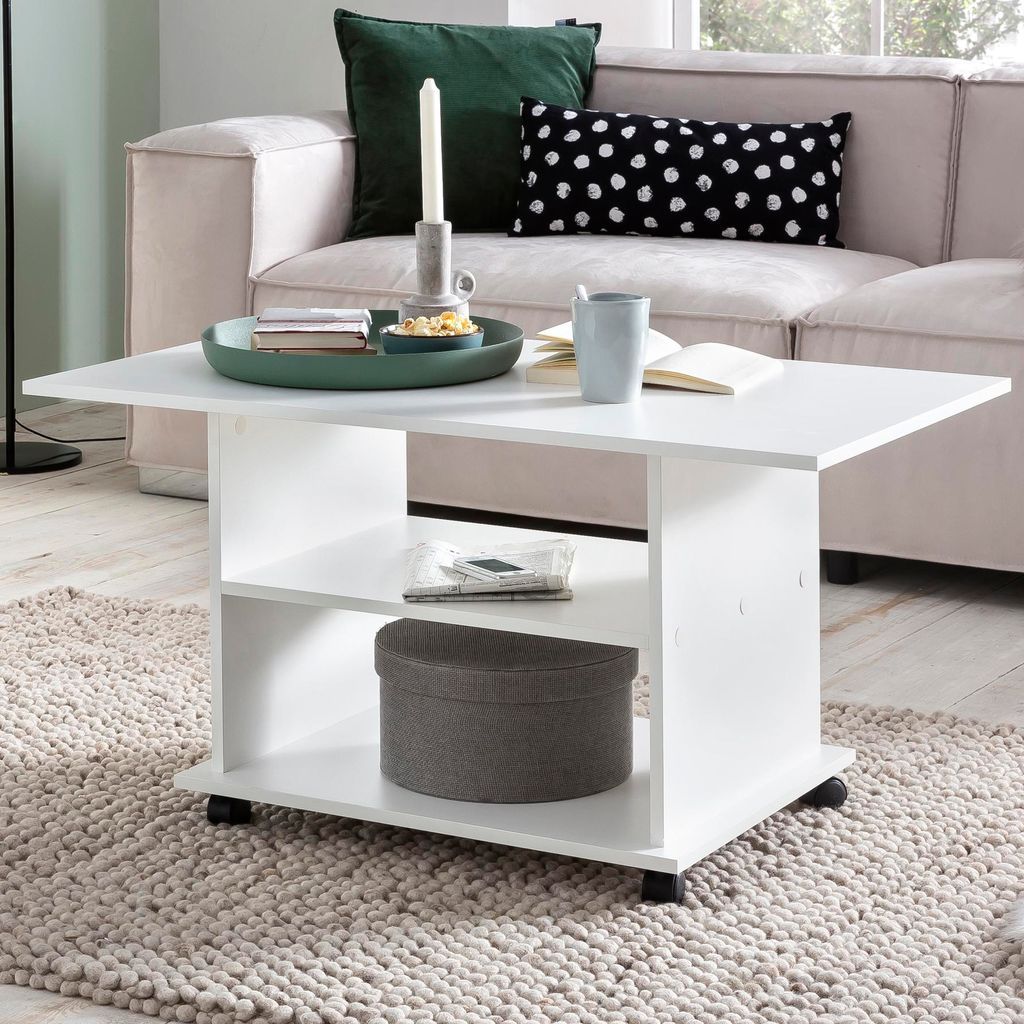 Tavolo di design FineBuy con ruote 95x51x54,5 cm | Immagine del prodotto 