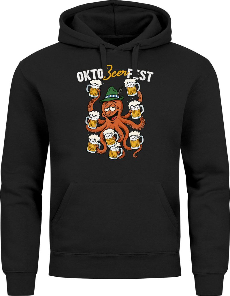 Hoodie Herren für das Okto-Beer-Fest Oktopus Bier Maßkrüge Ersatz Tracht Pullover Volksfest Bierfest Outfit Spruch Lustig Moonworks