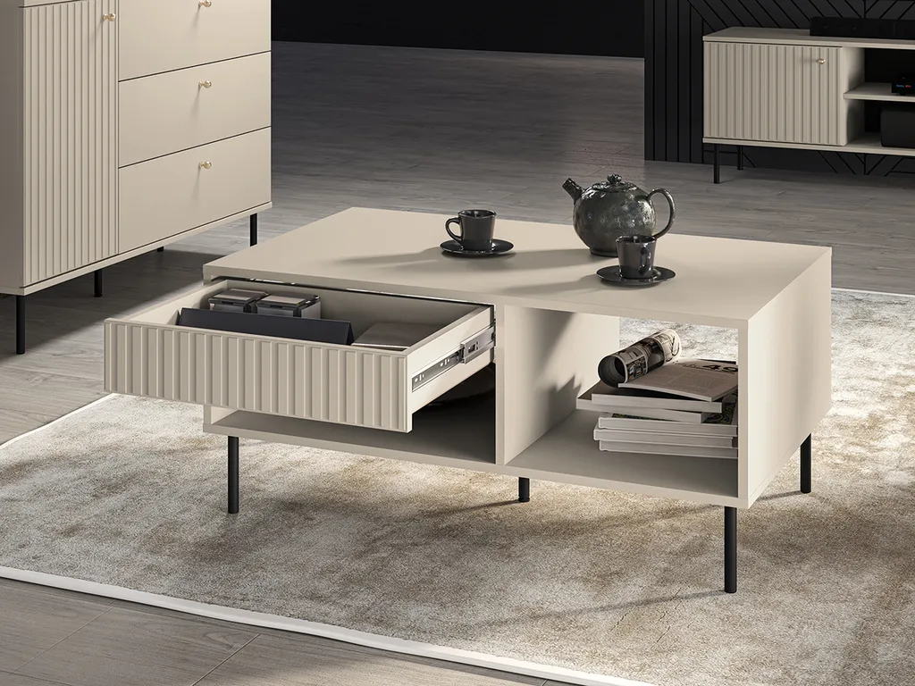 Table basse FAREL cachemire en bois mat : Finition haute qualité - 5