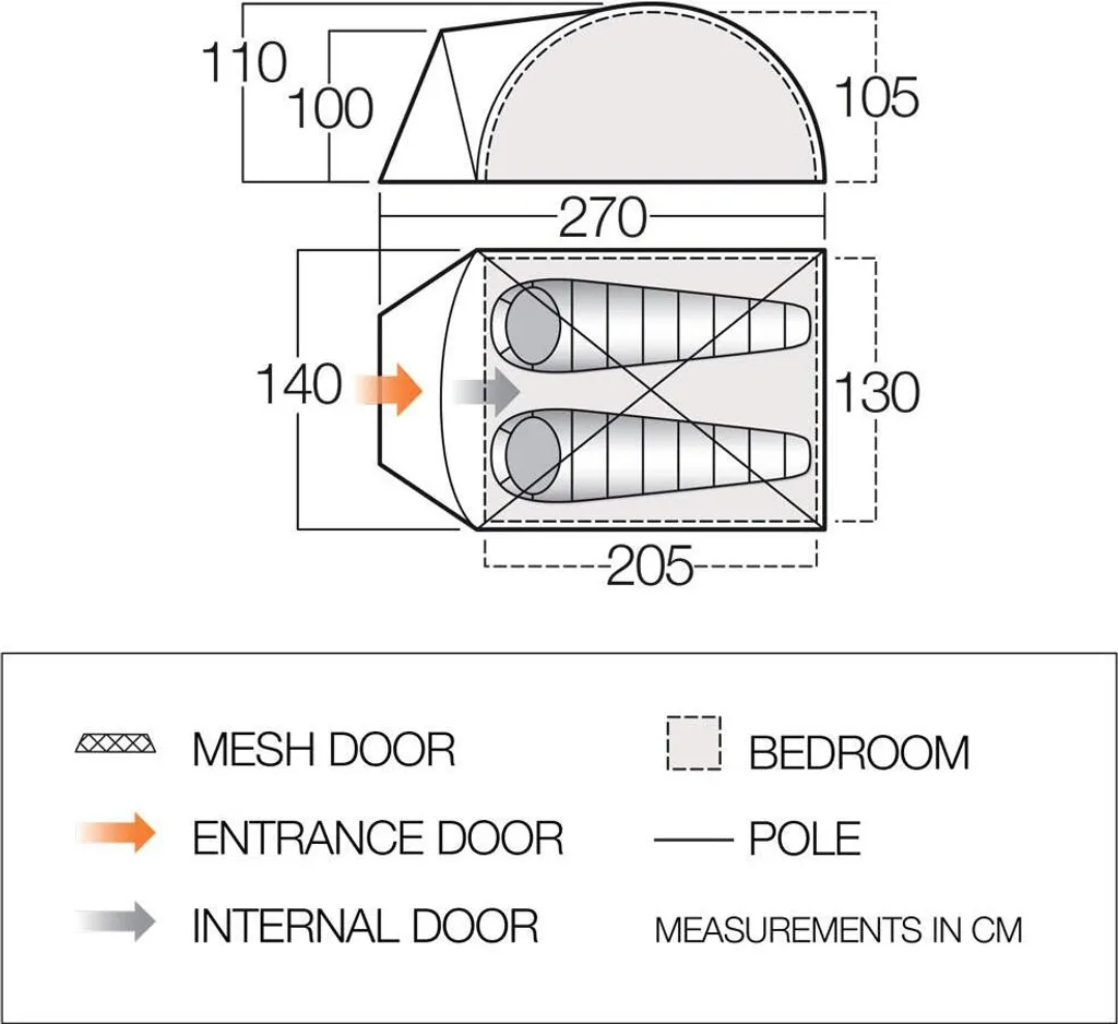 Vango Tay 200 Tente Imperméable et Résistante avec Arceaux PowerFlex - 3