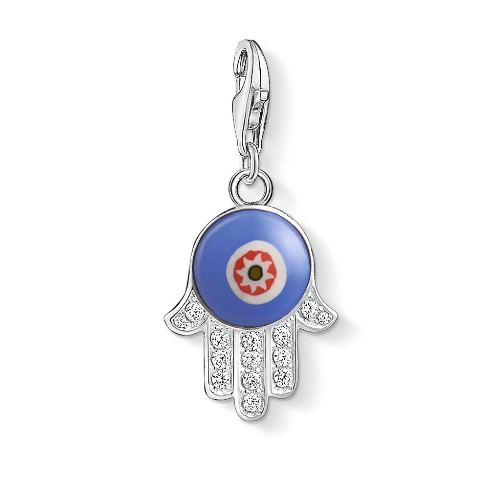 Thomas Sabo 1442-052-1 Charm-Anhänger Blaues Glas Fatimas Hand