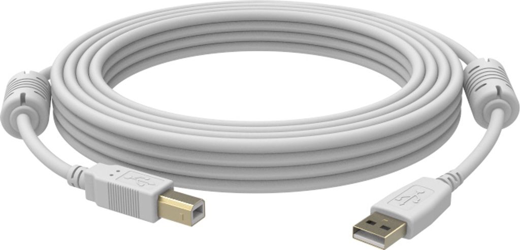 Vision USB 2.0, 2m USB-Kabel USB A USB B Weiß