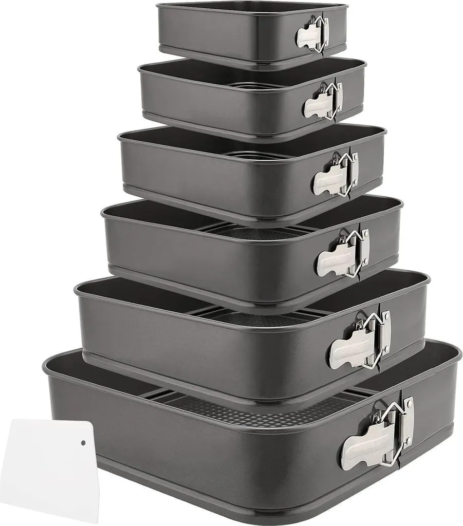 Set 6 Tortiere Quadrate Antiaderenti Professionale + Raschietto OMAGGIO