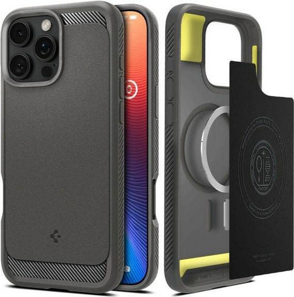 Spigen Rugged Armor Hlle Grau fr iPhone 16 Pro