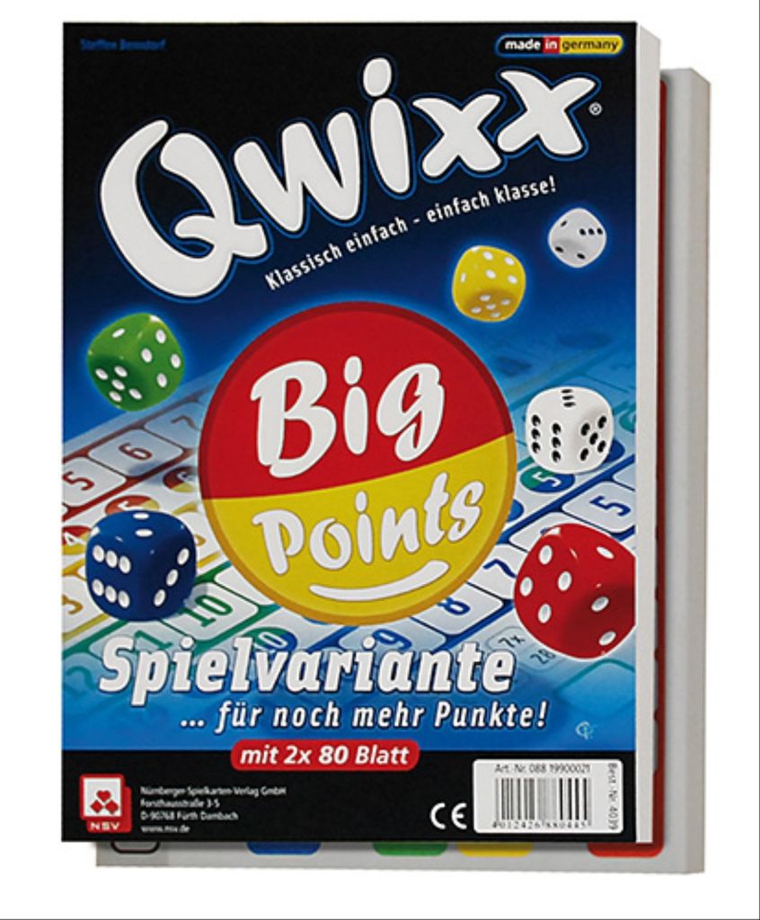 Blocs supplémentaires Qwixx Big Points 160 feuilles Image du produit 