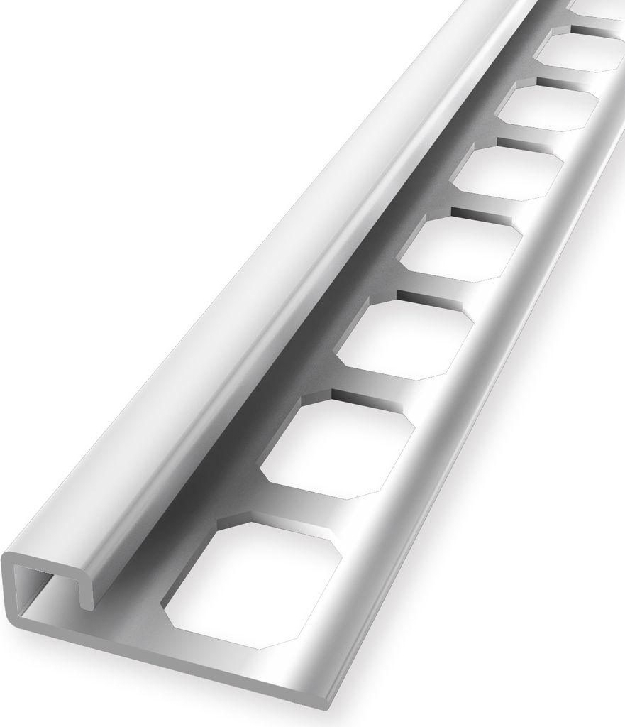 Randleistenprofil 9 x 31 x 2500 mm Quadratprofil Einfasshöhe 9 mm Edelstahl Geschlossen Gestanzt Edelstahl Glänzend Küberit